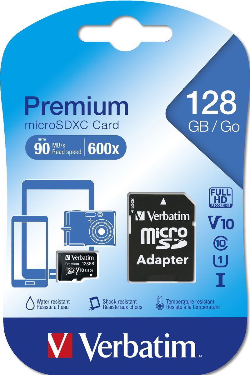 Verbatim Premium 128 GB MicroSDXC UHS-I Classe 10 [44085]