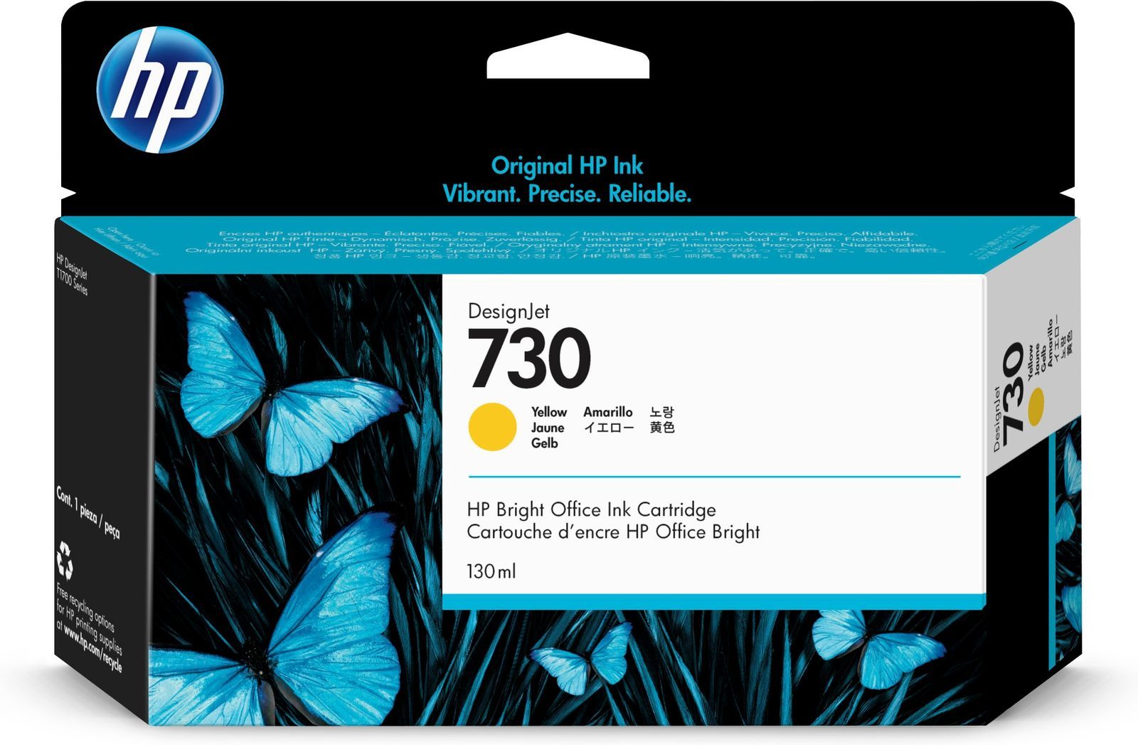 HP Cartuccia di inchiostro giallo DesignJet 730 da 130 ml [P2V64A]