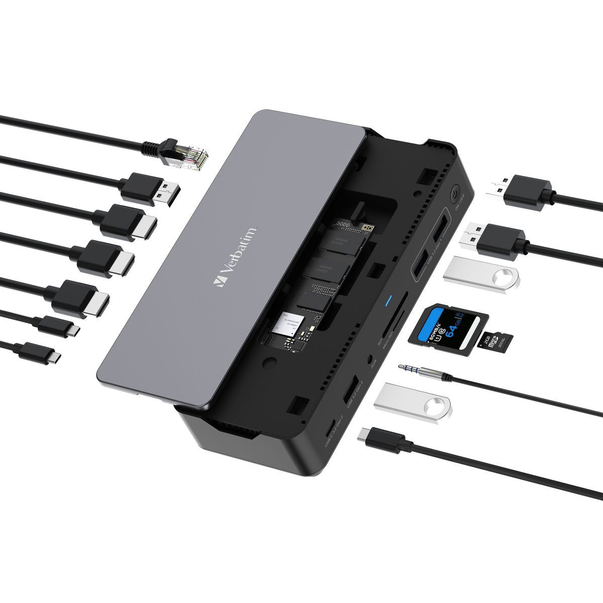 Verbatim CDS-15SSD Cablato USB 3.2 Gen 1 (3.1 Gen 1) Type-C Nero, Grigio [32174]