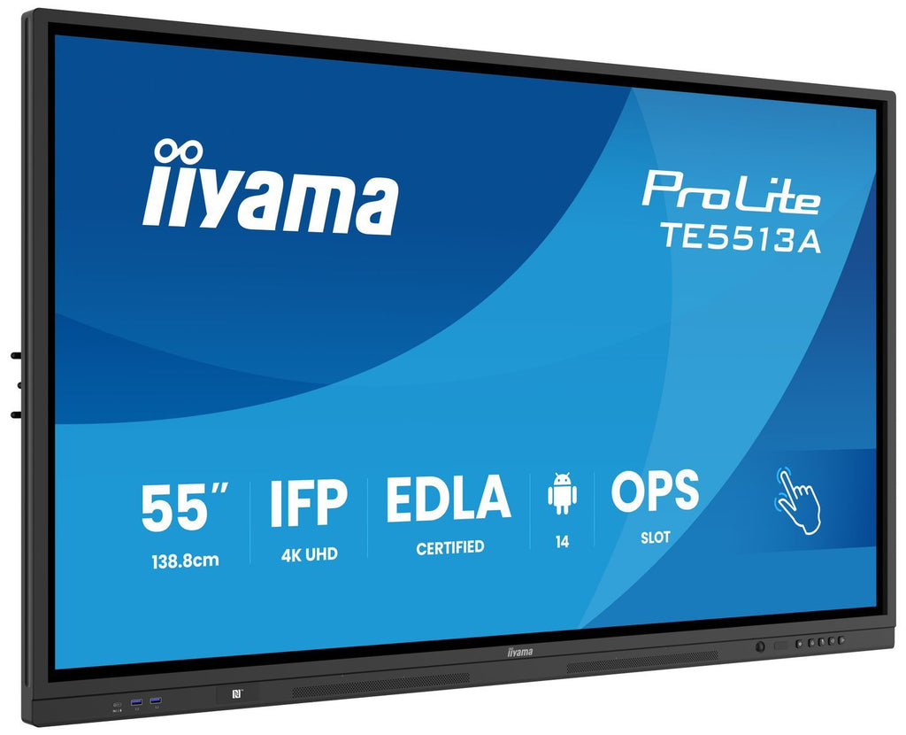iiyama TE8613A-B1AG visualizzatore di messaggi Pannello piatto interattivo 2,17 m (85.6") Wi-Fi 450 cd/m 4K Ultra HD Nero Touch screen Processore integrato Android 18/7 [TE8613A-B1AG]
