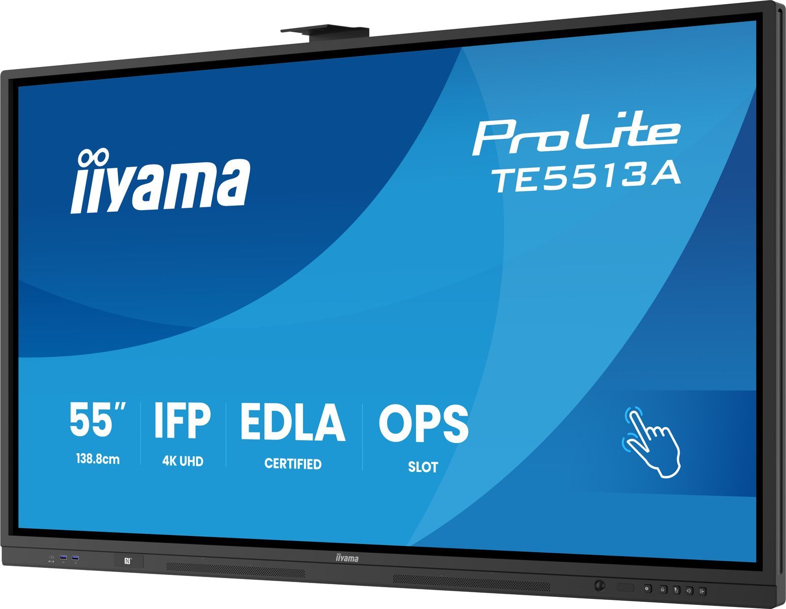 iiyama TE8613A-B1AG visualizzatore di messaggi Pannello piatto interattivo 2,17 m (85.6") Wi-Fi 450 cd/m 4K Ultra HD Nero Touch screen Processore integrato Android 18/7 [TE8613A-B1AG]