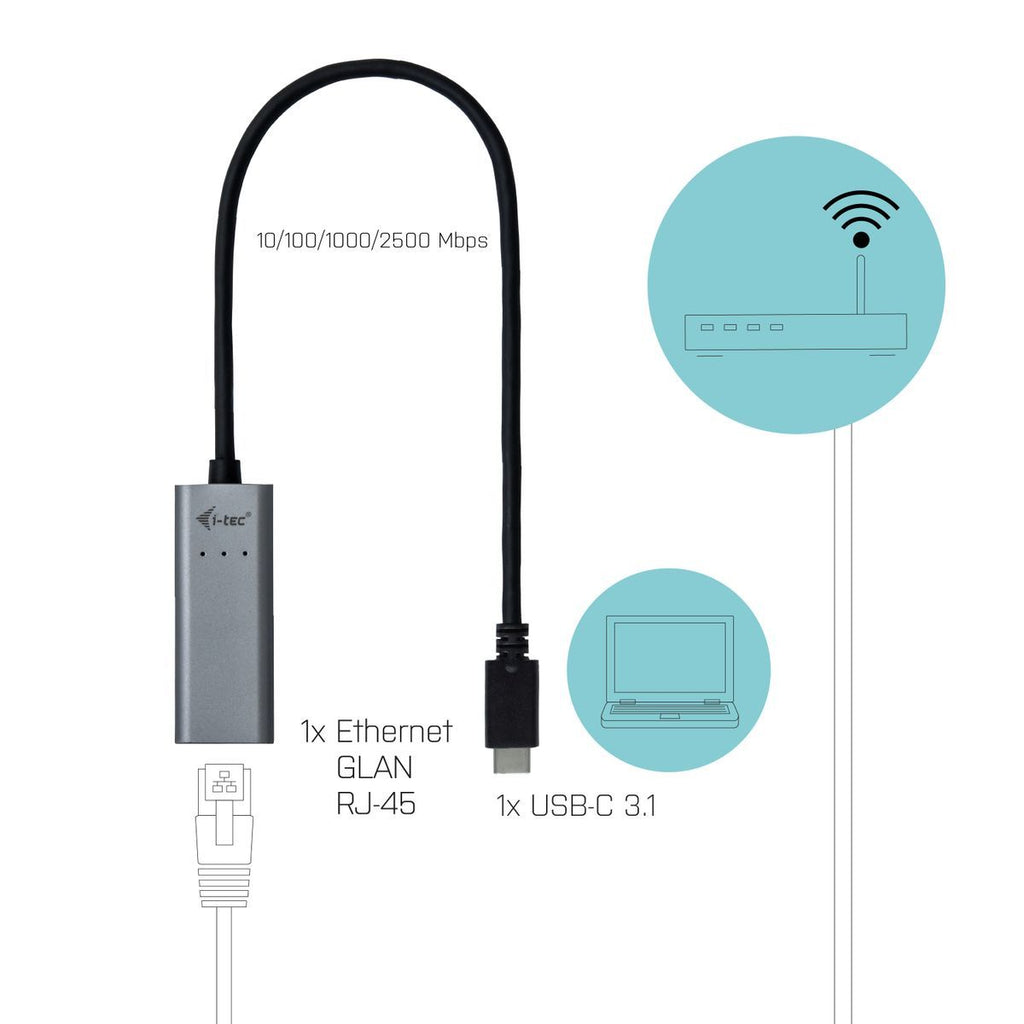 i-tec Metal USB-C/USB-A 2.5Gbps Ethernet Adapter [C31METAL25LAN]