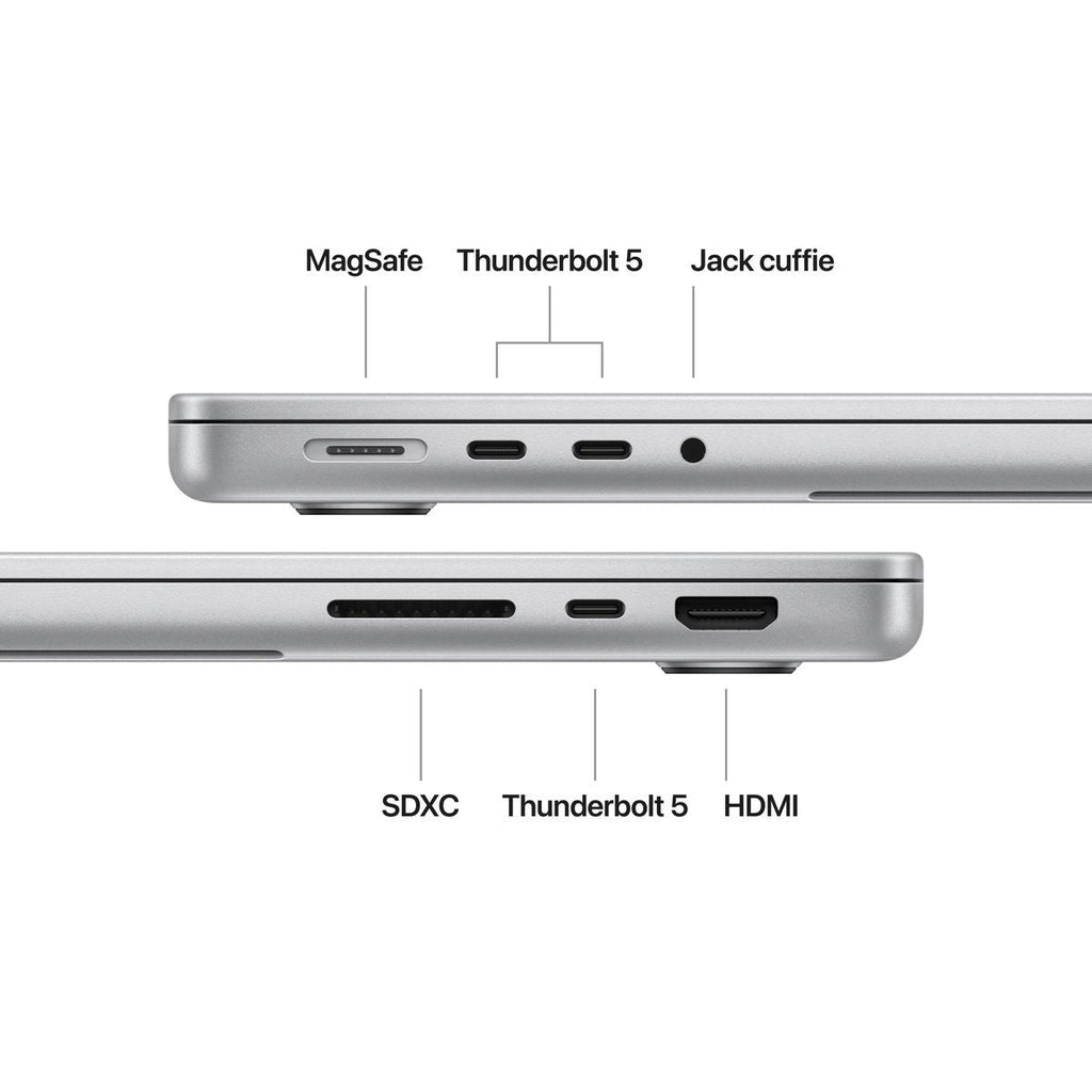 Apple MacBook Pro 14": Chip M4 Pro con cpu 12 core e gpu 16 core, 512GB SSD - Argento [MX2E3T/A]