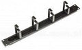 Pannello 19" passacavi 4 anelli forato con spazzola 1U [AT-03818]