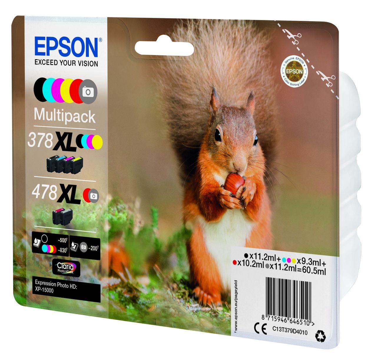 Epson Squirrel Multipack 6-colours 378XL / 478XL Claria Photo HD Ink [C13T379D4010]