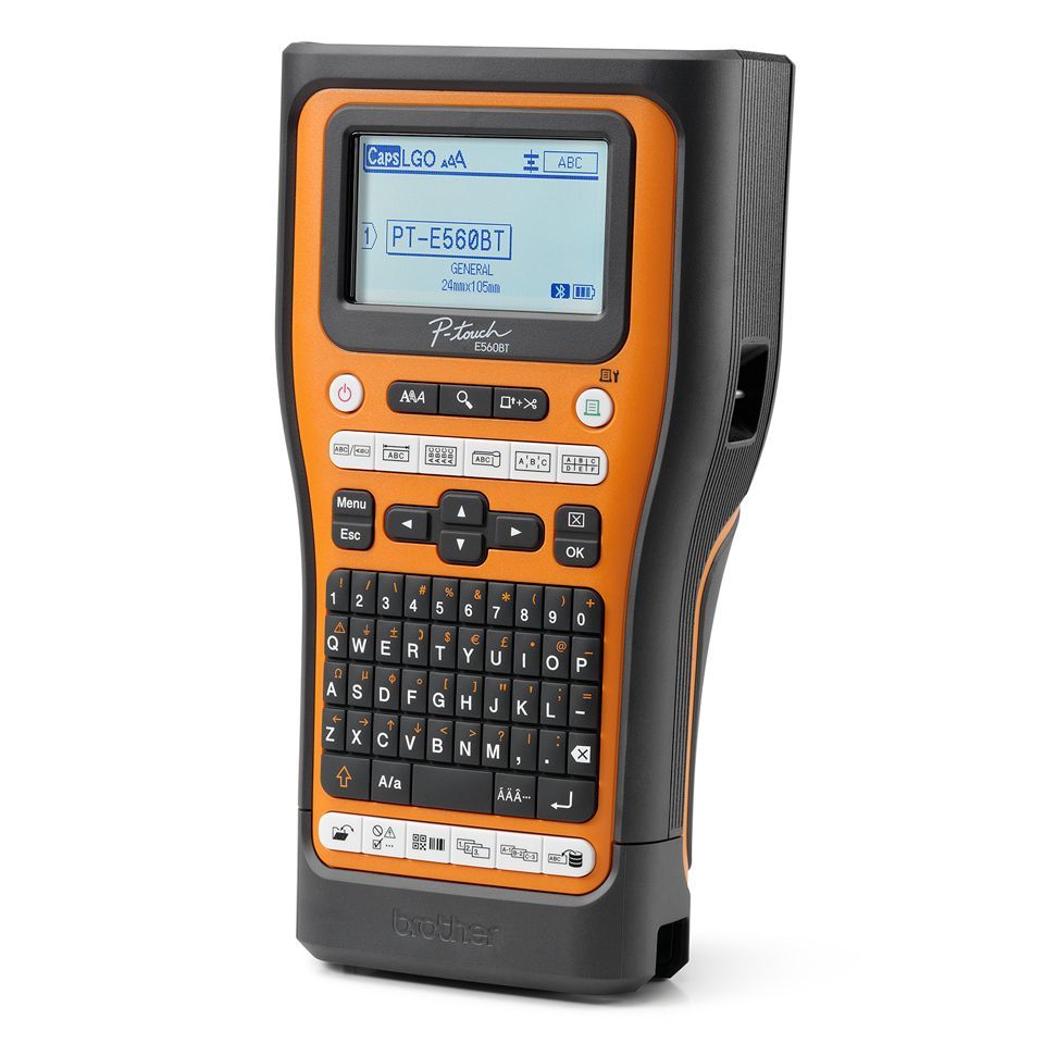 Brother PT-E560BTSP stampante per etichette (CD) Trasferimento termico 180 x 180 DPI 30 mm/s Con cavo e senza cavo HSE/TZe Bluetooth QWERTY [PTE560BTSP]