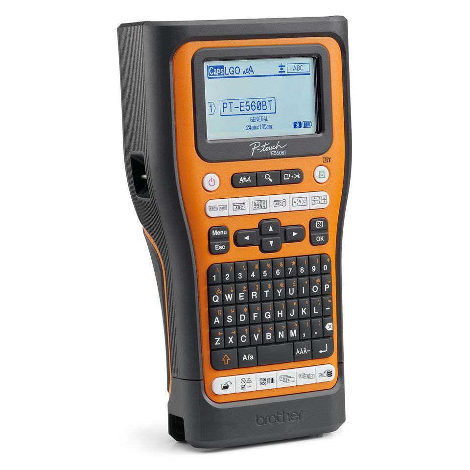 Brother PT-E560BTSP stampante per etichette (CD) Trasferimento termico 180 x 180 DPI 30 mm/s Con cavo e senza cavo HSE/TZe Bluetooth QWERTY [PTE560BTSP]