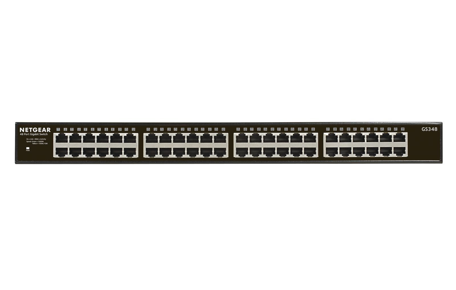 NETGEAR GS348 Non gestito Gigabit Ethernet (10/100/1000) 1U Nero [GS348-100EUS]