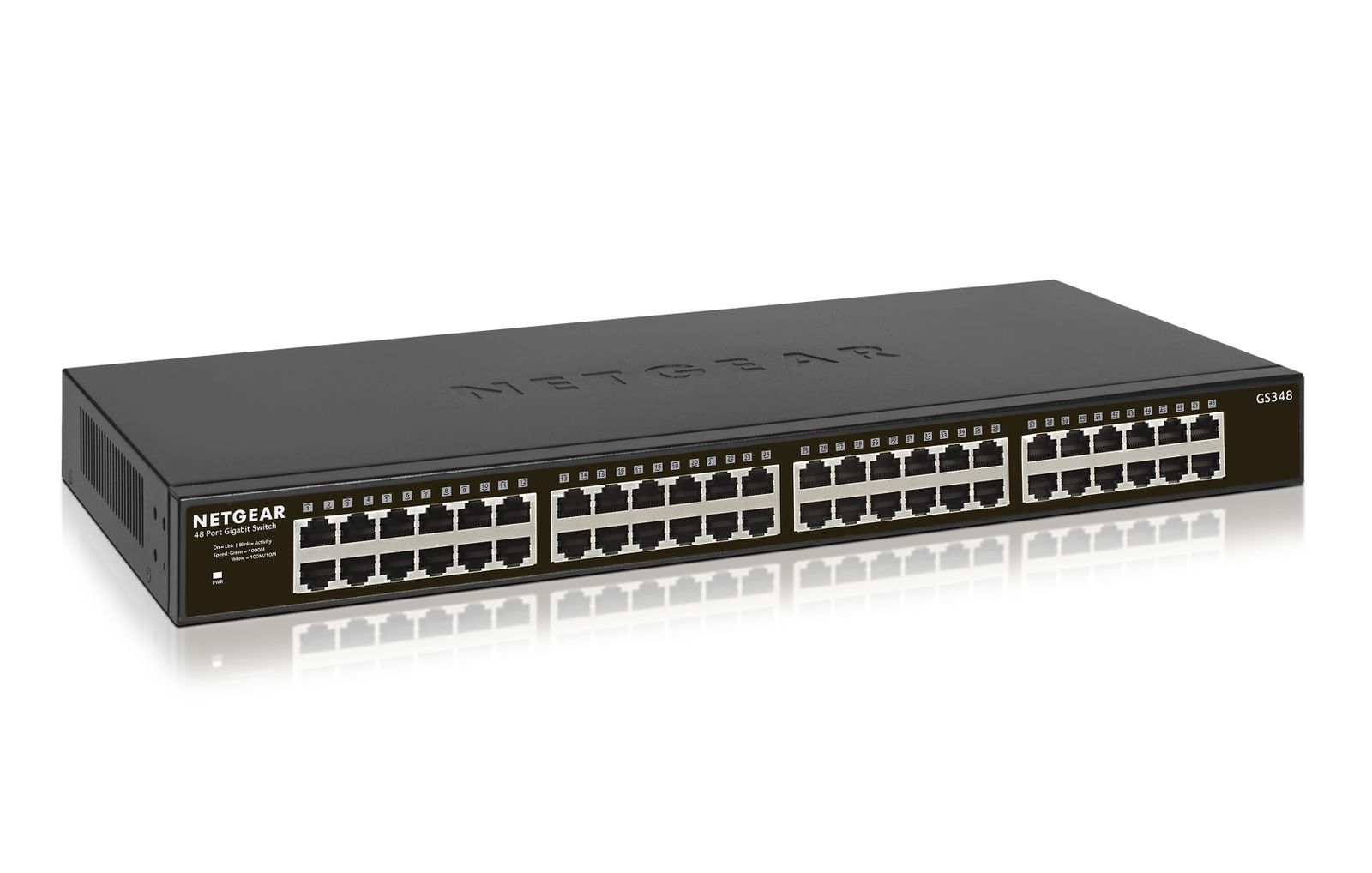NETGEAR GS348 Non gestito Gigabit Ethernet (10/100/1000) 1U Nero [GS348-100EUS]