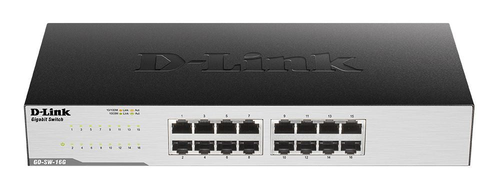 D-Link GO-SW-16G switch di rete Non gestito Gigabit Ethernet (10/100/1000) Nero [GO-SW-16G]