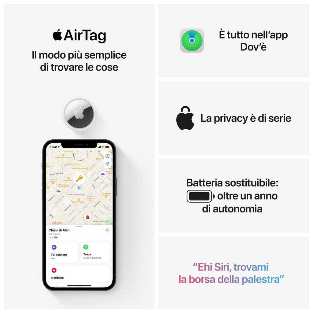 Apple AirTag confezione da 4 [MX542ZY/A]
