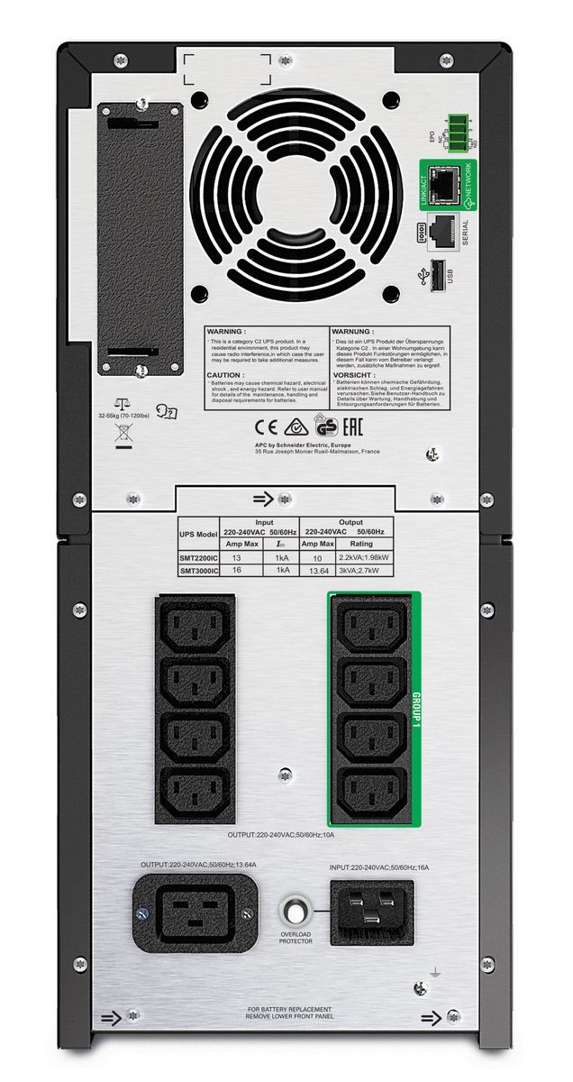 APC Smart-UPS 2200VA gruppo di continuità (UPS) A linea interattiva 2,2 kVA 1980 W 9 presa(e) AC [SMT2200IC]