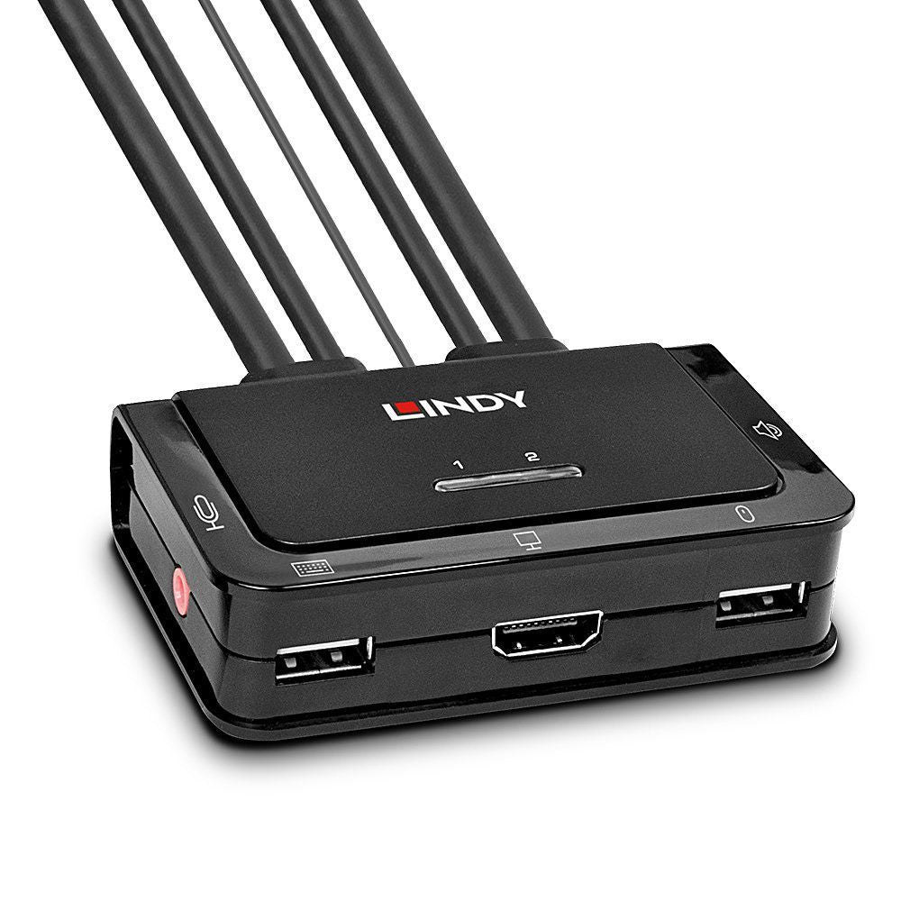 Lindy 42345 switch per keyboard-video-mouse (kvm) Montaggio rack Nero [LINDY42345]