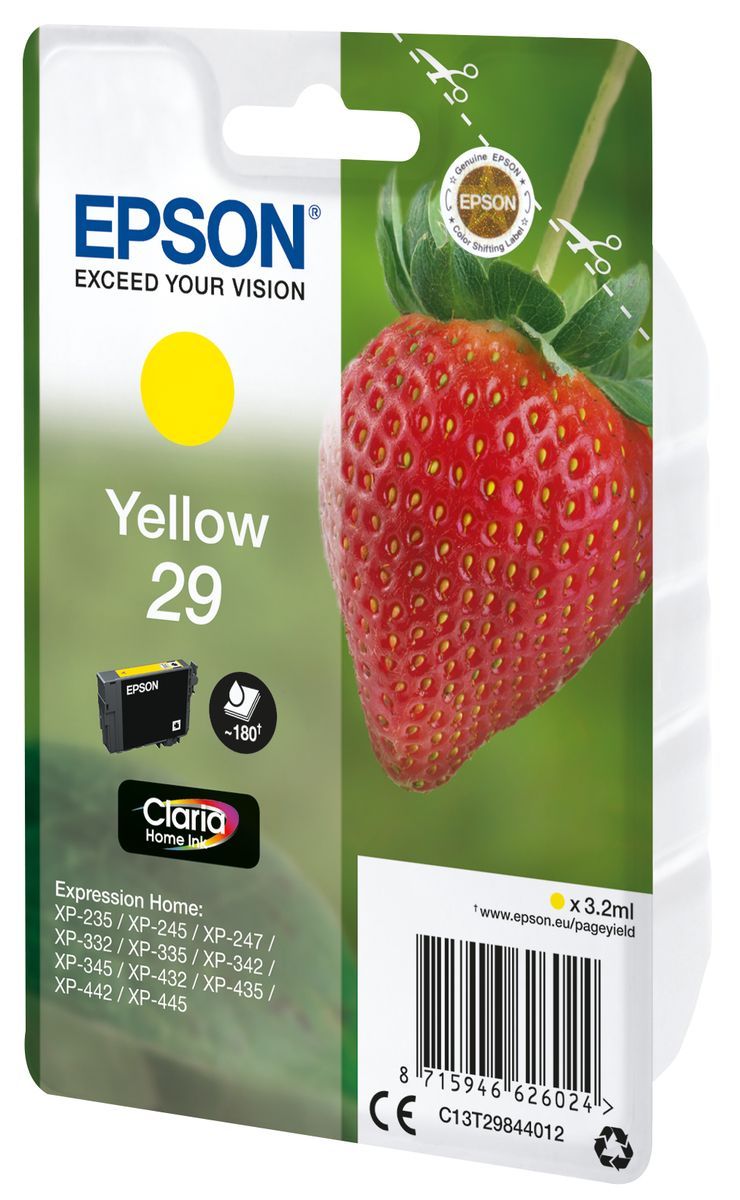 Epson Strawberry Cartuccia Fragole Giallo Inchiostri Claria Home 29 [C13T29844022]