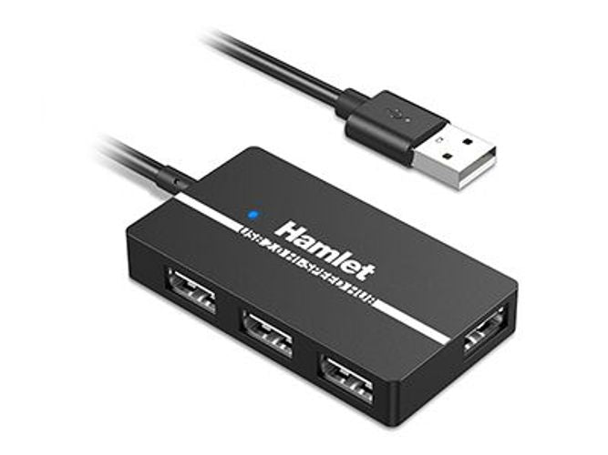Hamlet XHUB-04U2 hub di interfaccia USB 2.0 Type-A 480 Mbit/s Nero [XHUB-04U2]