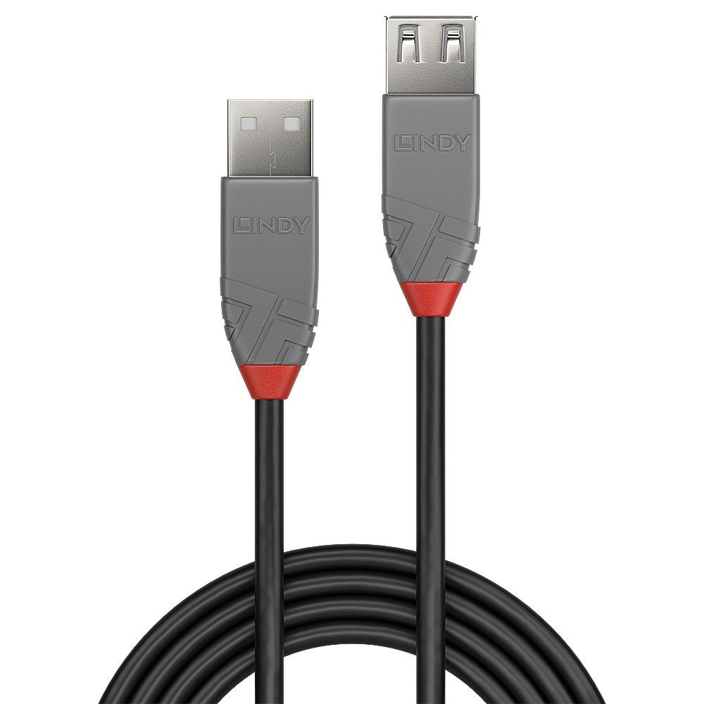 Lindy 36703 cavo USB 2 m USB 2.0 USB A Nero, Grigio [LINDY36703]