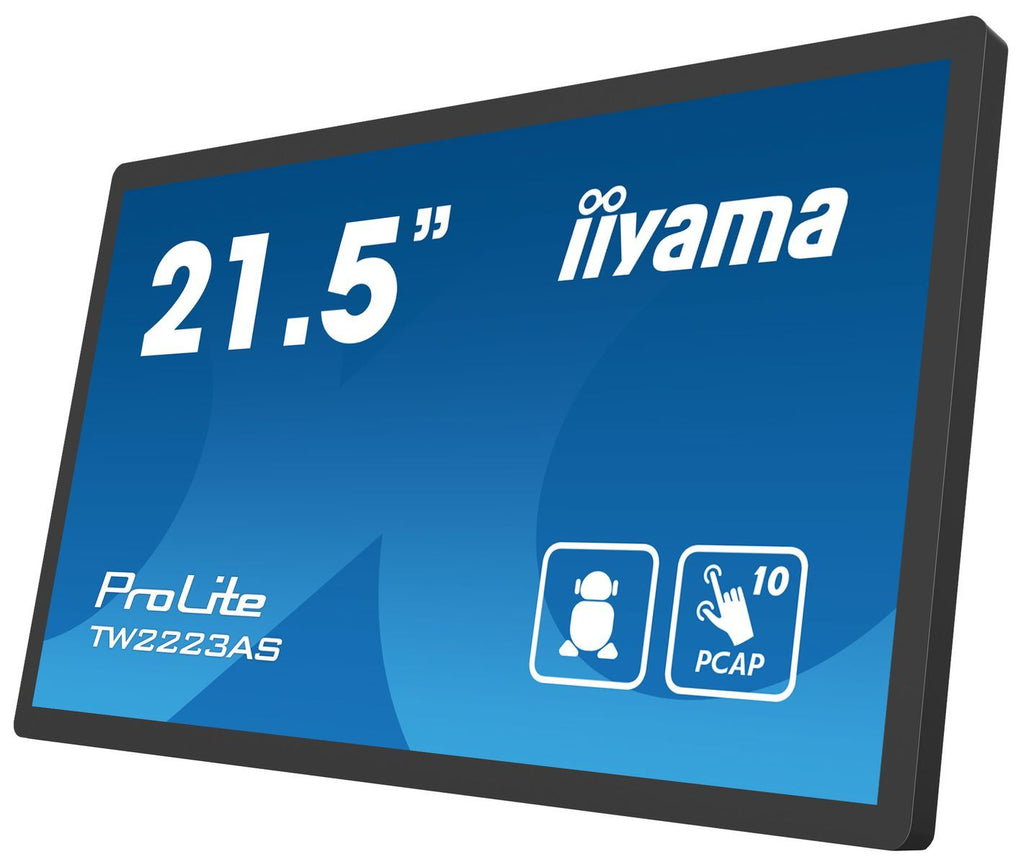 iiyama TW2223AS-B2 visualizzatore di messaggi Pannello piatto interattivo 54,6 cm (21.5") Wi-Fi 400 cd/m Full HD Nero Touch screen Processore integrato Android 12 24/7 [TW2223AS-B2]