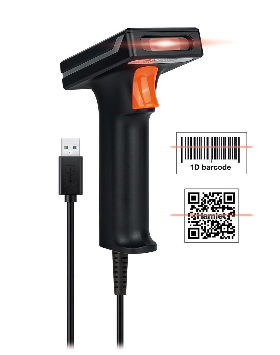 Hamlet HBCS2D120U lettore di codici a barre Lettore di codici a barre portatile 2D CMOS Nero [HBCS2D120U]
