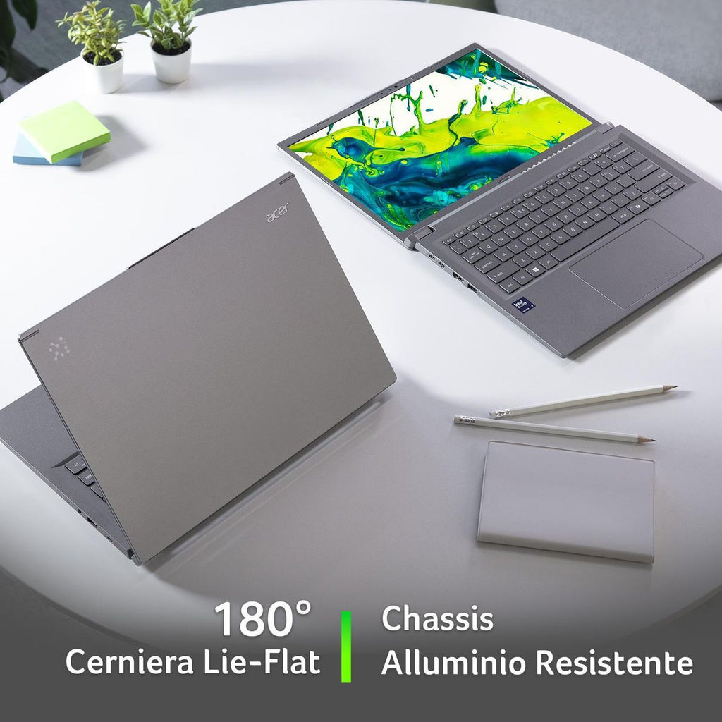 Acer Aspire 14 AI Intel Core Ultra 7 256V Computer portatile 35,6 cm (14") WUXGA 16 GB LPDDR5x-SDRAM 512 GB SSD Wi-Fi 6E (802.11ax) Windows 11 Home Grigio [NX.JFVET.003]