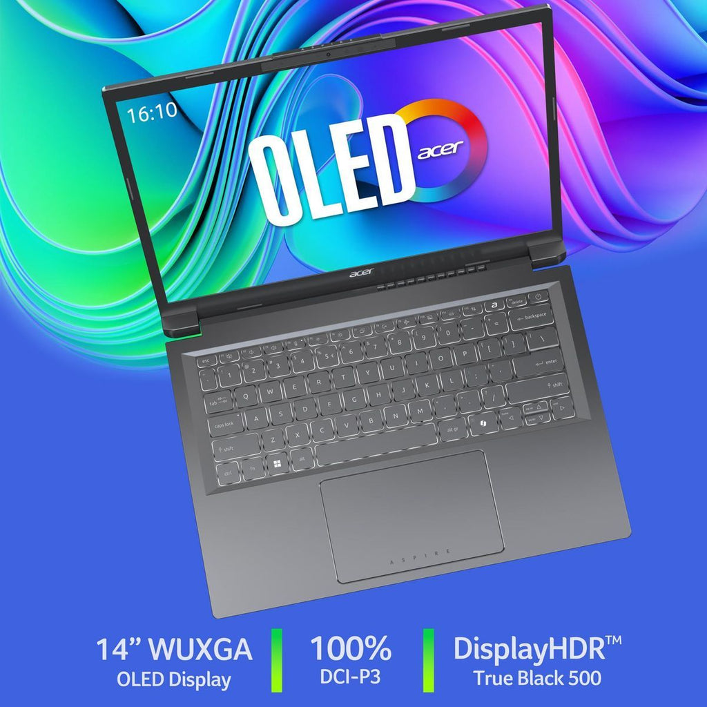 Acer Aspire 14 AI Intel Core Ultra 7 256V Computer portatile 35,6 cm (14") WUXGA 16 GB LPDDR5x-SDRAM 512 GB SSD Wi-Fi 6E (802.11ax) Windows 11 Home Grigio [NX.JFVET.003]