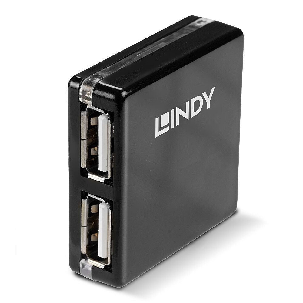 Lindy 42742 hub di interfaccia 480 Mbit/s Nero [LINDY42742]