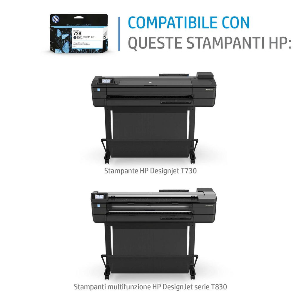 HP Cartuccia inchiostro nero opaco DesignJet 728, 300 ml [F9J68A]