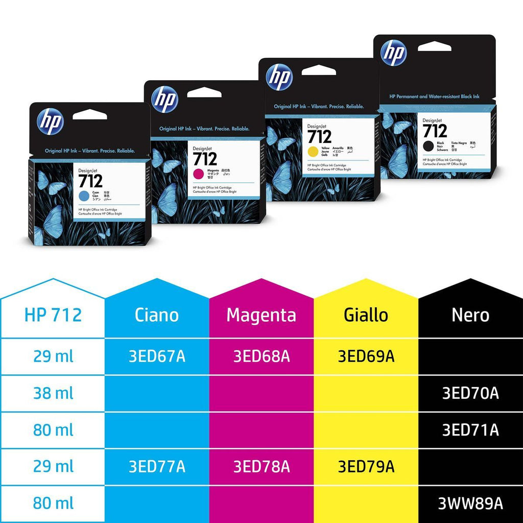 HP Confezione da 3 cartucce di inchiostro ciano originale DesignJet 712 da 29 ml [3ED77A]