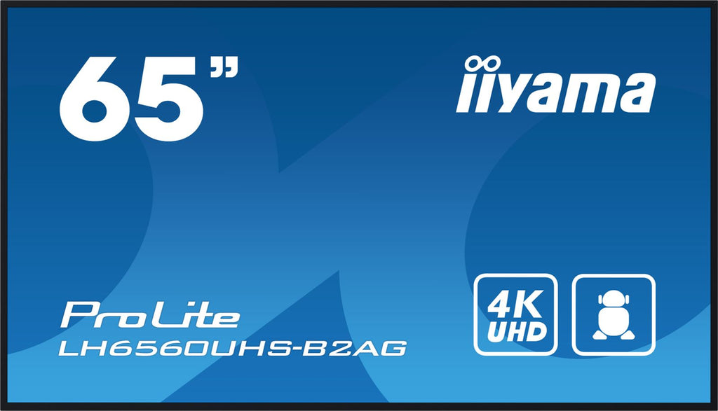 iiyama LH6560UHS-B2AG visualizzatore di messaggi Pannello A digitale 165,1 cm (65") LED Wi-Fi 500 cd/m 4K Ultra HD Nero Processore integrato Android 11 24/7 [LH6560UHS-B2AG]
