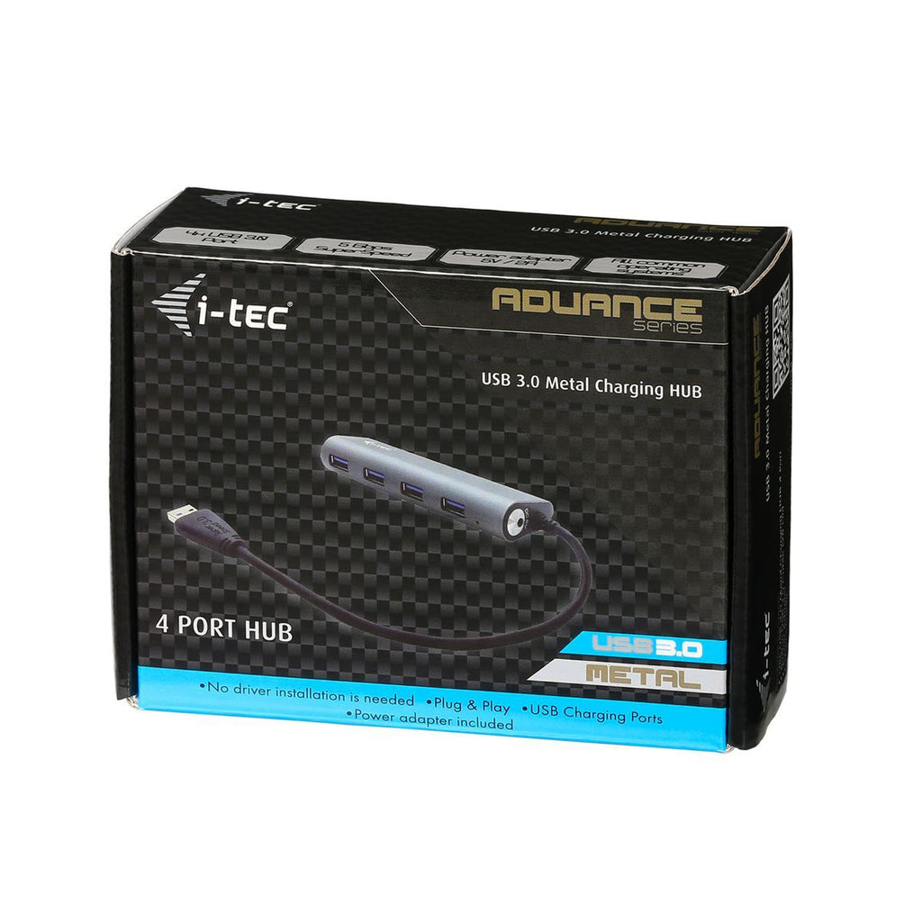 i-tec Metal U3HUB448 hub di interfaccia USB 3.2 Gen 1 (3.1 Gen 1) Type-A 5000 Mbit/s Grigio [U3HUB448]