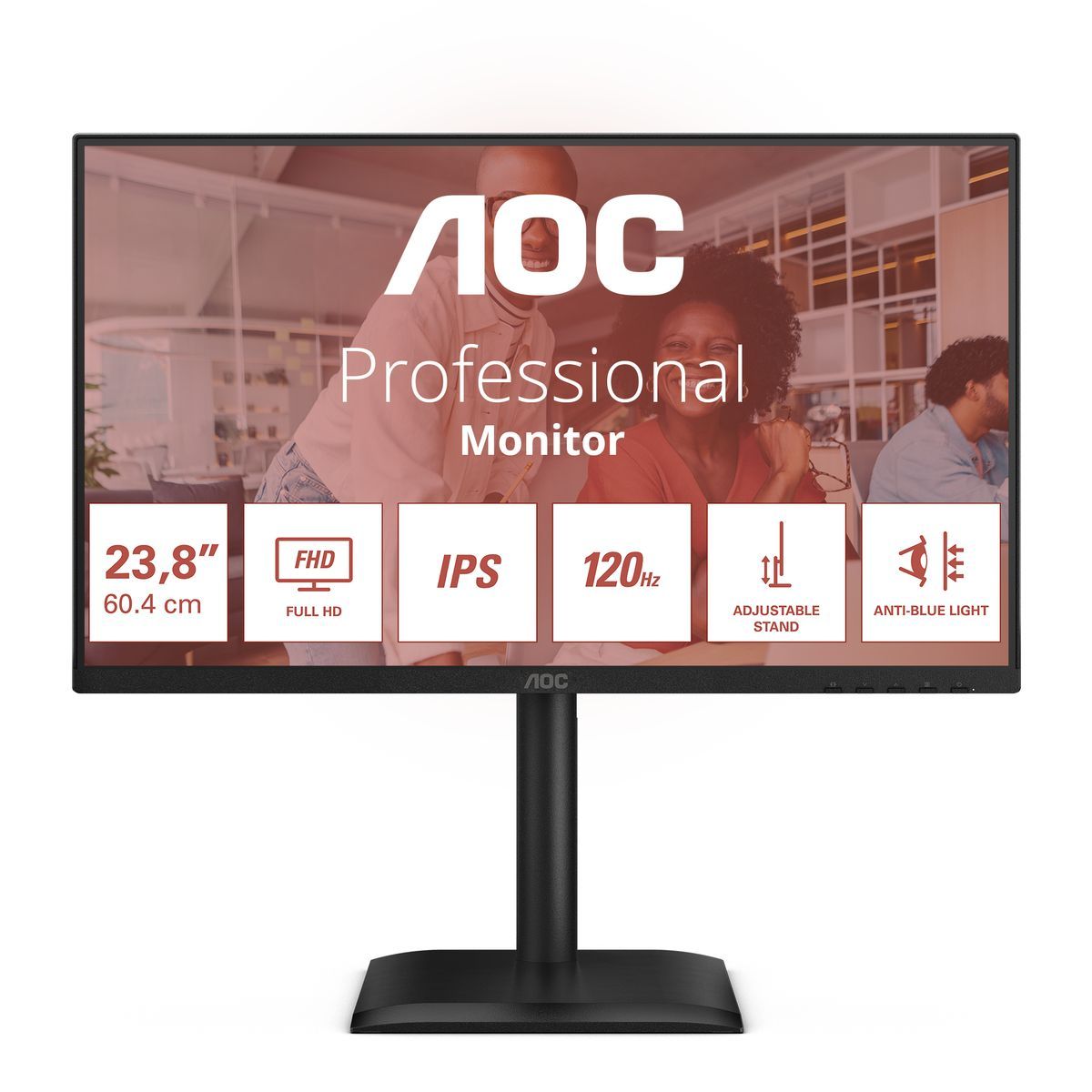AOC MONITOR 23,8 LED IPS FHD 16:9 4MS 300 CDM 120hz, PIVOT, VGA/DP/HDMI, MULTIMEDIALE [24E4U]