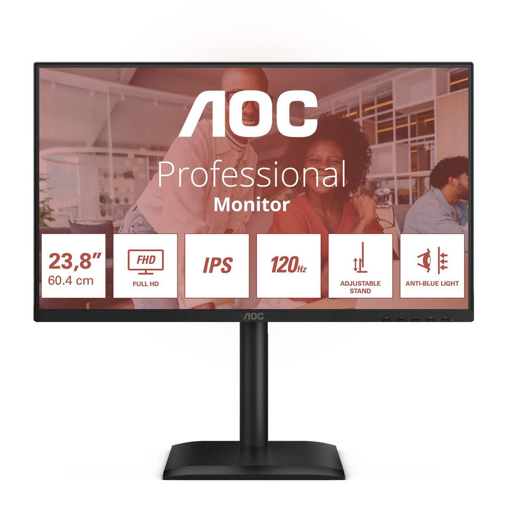 AOC MONITOR 23,8 LED IPS FHD 16:9 4MS 300 CDM 120hz, PIVOT, VGA/DP/HDMI, MULTIMEDIALE [24E4U]