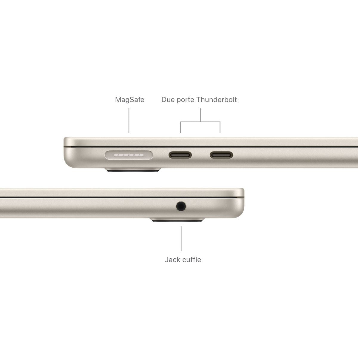 Apple MacBook Air 13'' M3 chip con core 8 CPU e core 10 GPU, 16GB, 512GB SSD Galassia [MXCU3T/A]