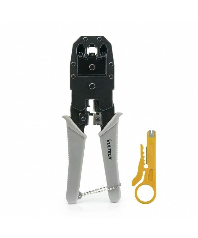 Vultech Crimpatrice con spelacavi RJ45-RJ11-RJ12 [CRI-01]