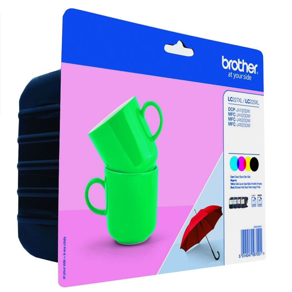 Brother LC-227XLVALBP cartuccia d'inchiostro 4 pz Originale Nero, Ciano, Magenta, Giallo [LC227XLVALBP]