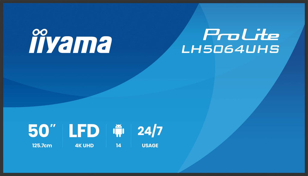 iiyama LH5564UHS-B1AG visualizzatore di messaggi Pannello piatto per segnaletica digitale 139,7 cm (55") Wi-Fi 500 cd/m 4K Ultra HD Nero Android 24/7 [LH5564UHS-B1AG]