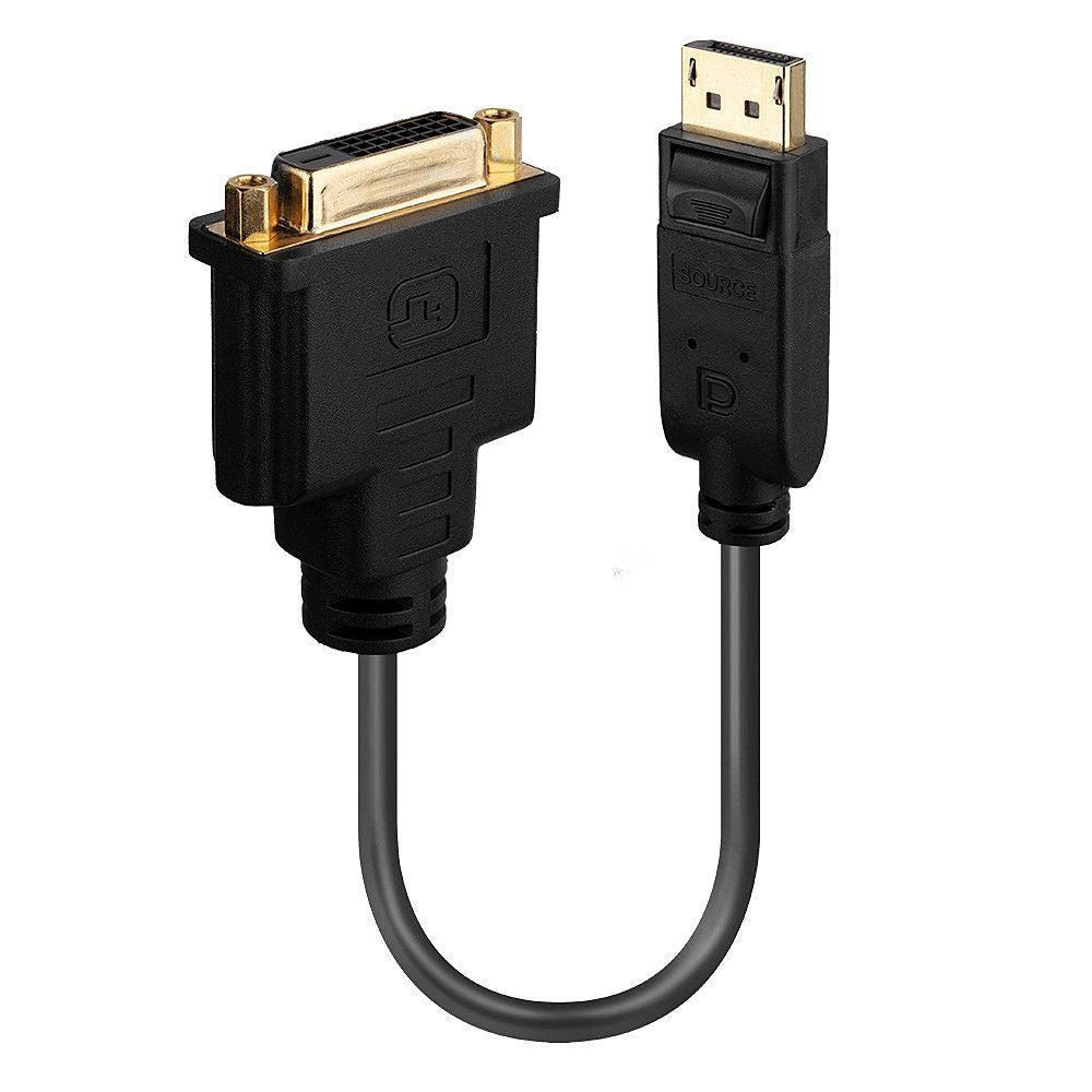 Lindy 41004 cavo e adattatore video 0,15 m DisplayPort DVI-D Nero [LINDY41004]