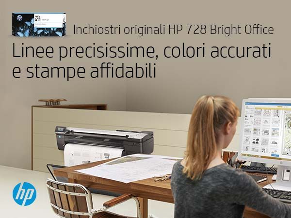 HP Cartuccia inchiostro giallo DesignJet 728, 130 ml [F9J65A]