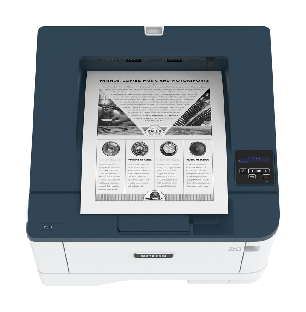 Xerox B310 A4 40 ppm Stampante fronte/retro wireless PS3 PCL5e/6 2 vassoi Totale 350 fogli [B310V_DNI]