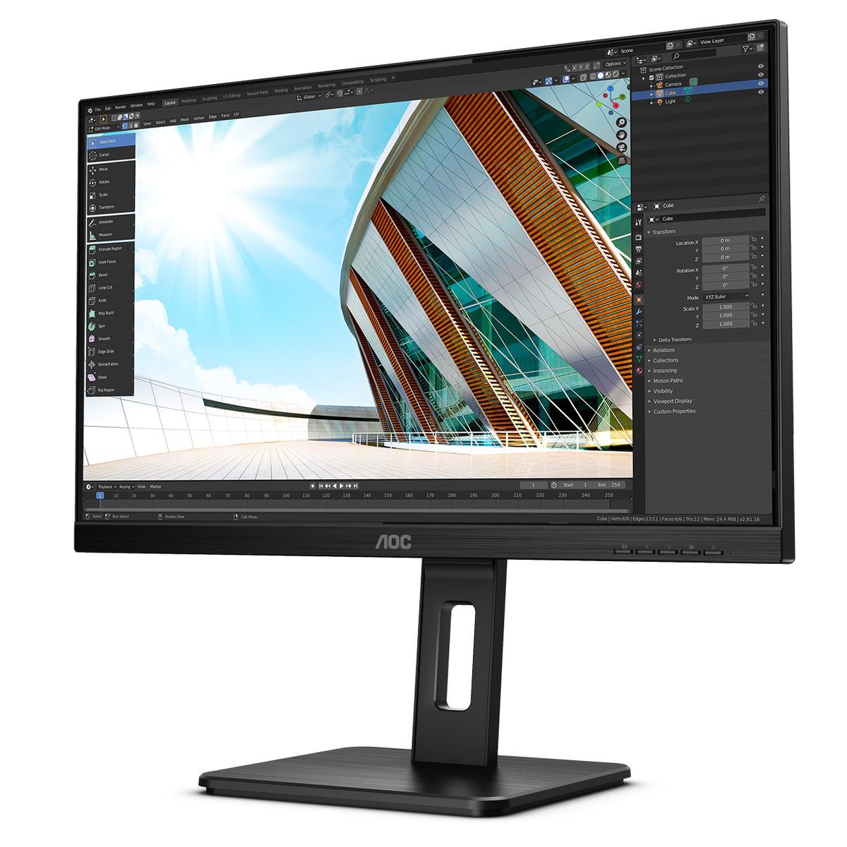 AOC P2 Q24P2Q LED display 60,5 cm (23.8") 2560 x 1440 Pixel Quad HD Nero [Q24P2Q]