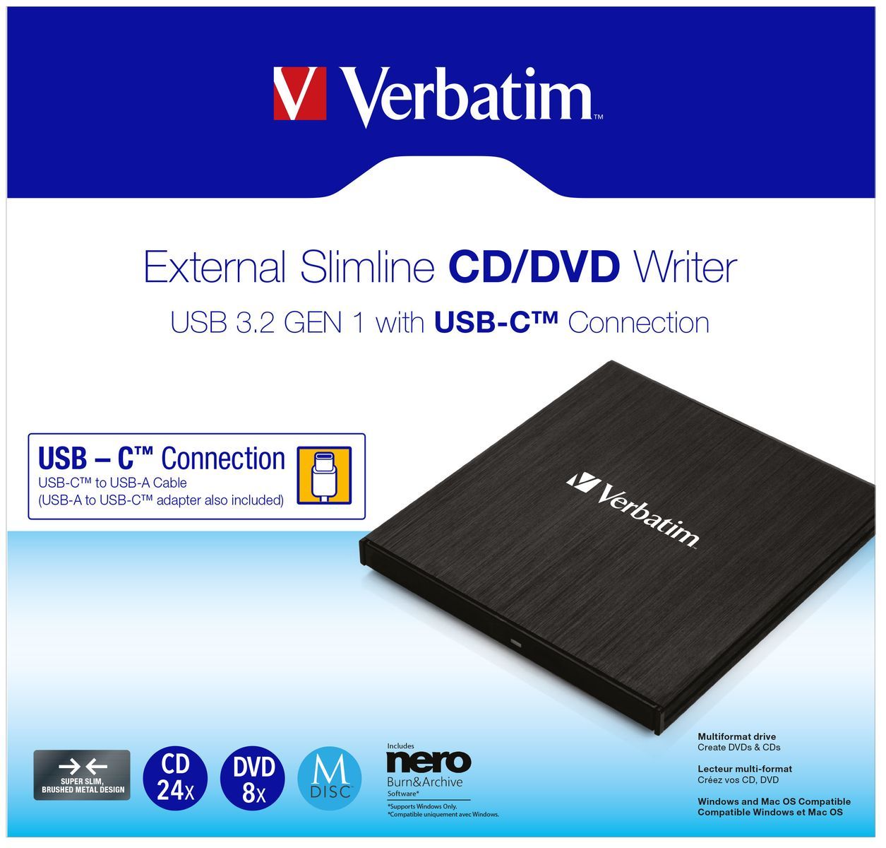 Verbatim 43886 lettore di disco ottico Nero DVDRW [43886]