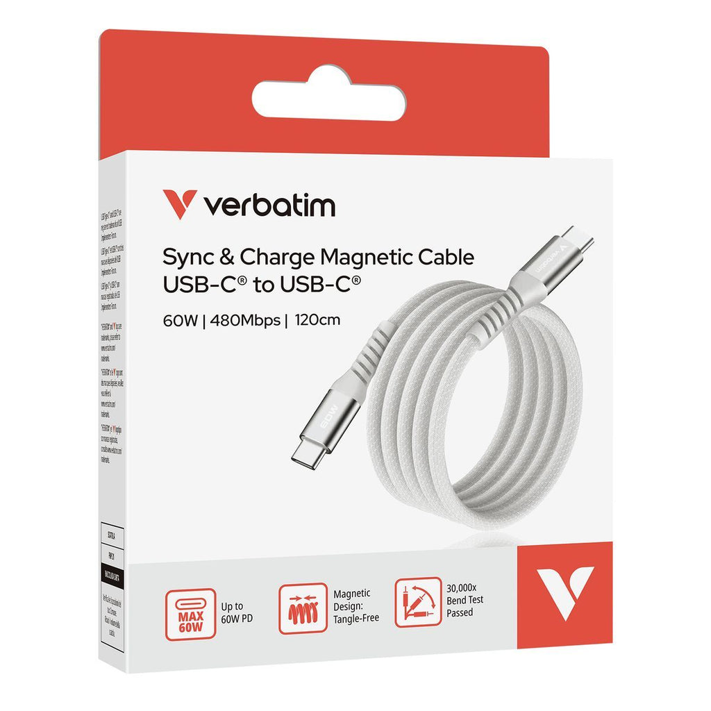 VERBATIM SYNC CHARGE USB-C 60W MAGNETIC 1,2M GREY [31850]