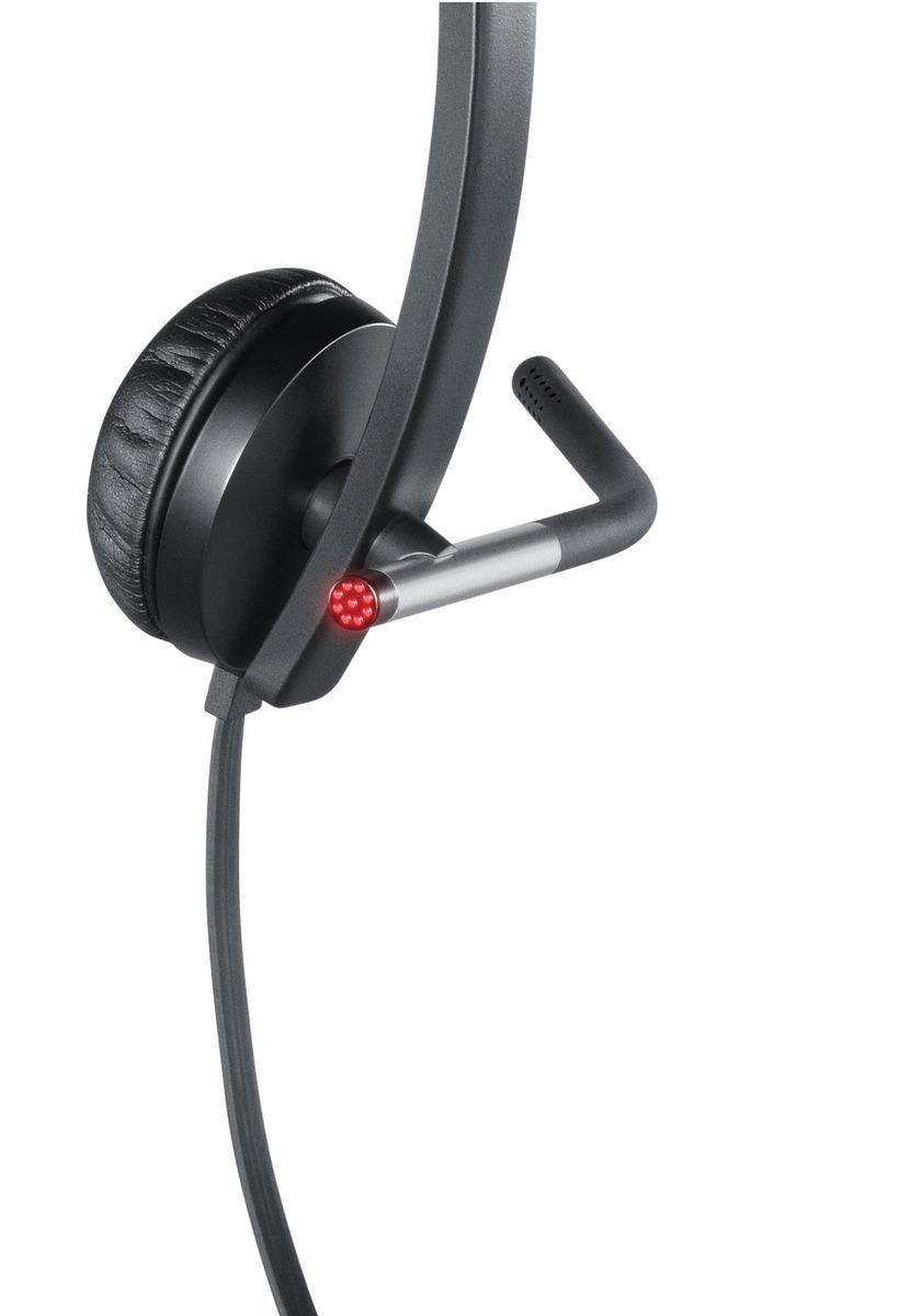 Logitech 981-000519 cuffia e auricolare Cablato A Padiglione Ufficio USB tipo A Nero, Argento [981-000519]