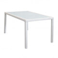Tavolo da giardino Azore 150 x 90 rettangolare con struttura in metallo e wicker e piano in vetro