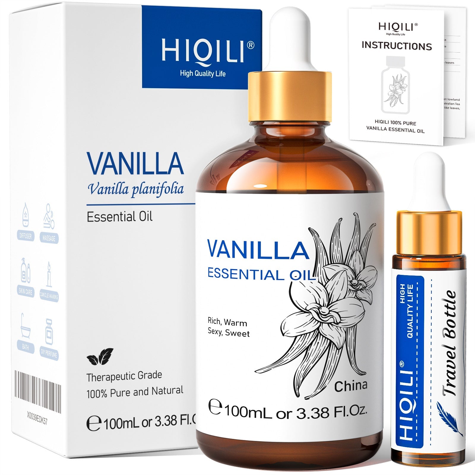 Bellezza e cura della pelle - Olio essenziale puro - Estratto vegetale - Olio da massaggio alla rosa - Profumo - Aromaterapia