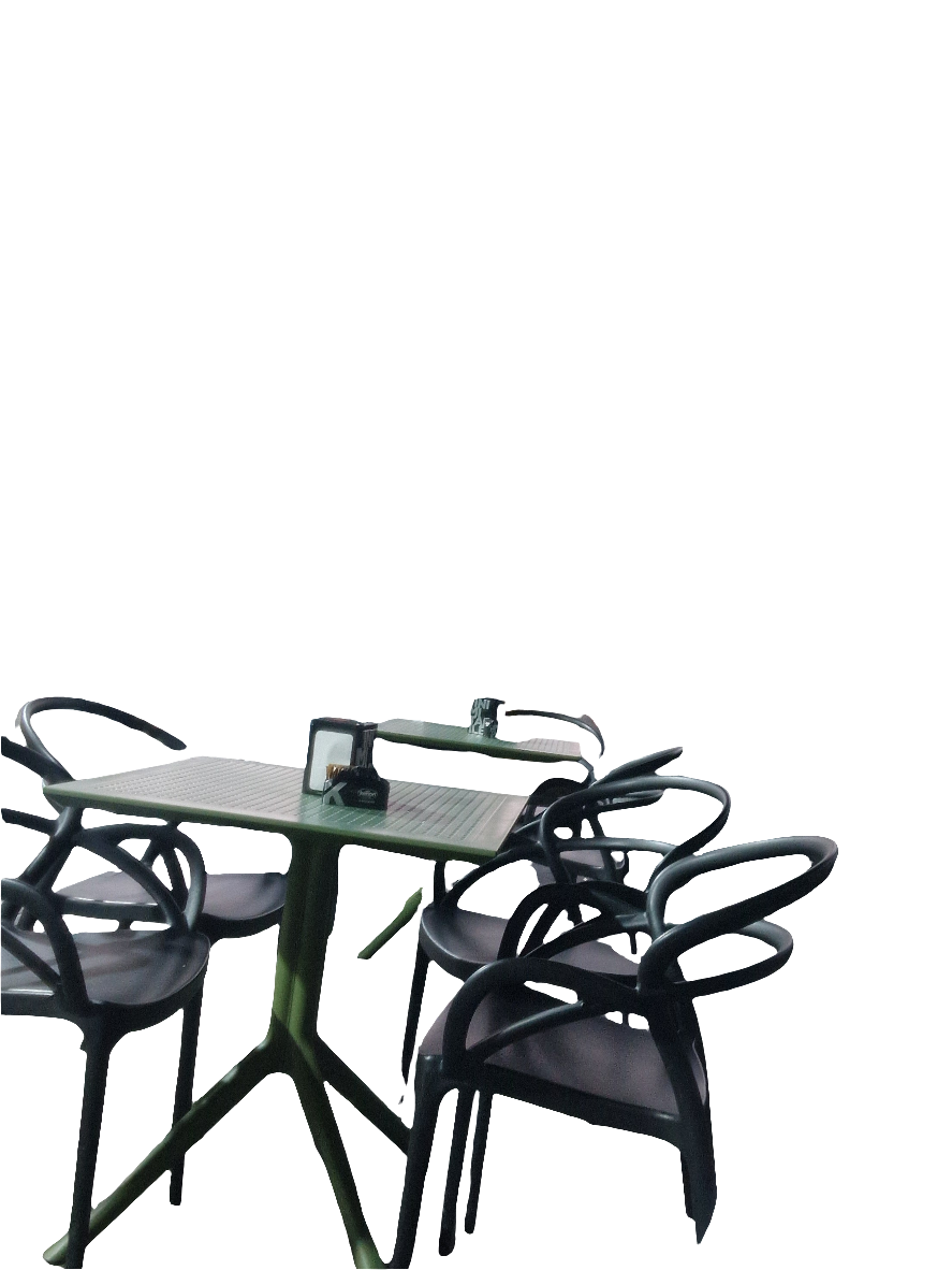 Set 4 Sedie con Braccioli in Polipropilene Nero - Arredo Esterno