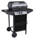 Barbecue a gas Jordan con fornello e griglia cromata cm47x37- h80 cm