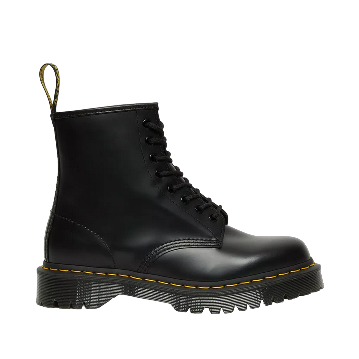 Dr. Martens 1460 BEX Smooth Anfibio Platform Nero 25345001 - Suola Alta Chunky 8 Occhielli