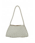 Woven Leather Mini Pouch with Drawstring