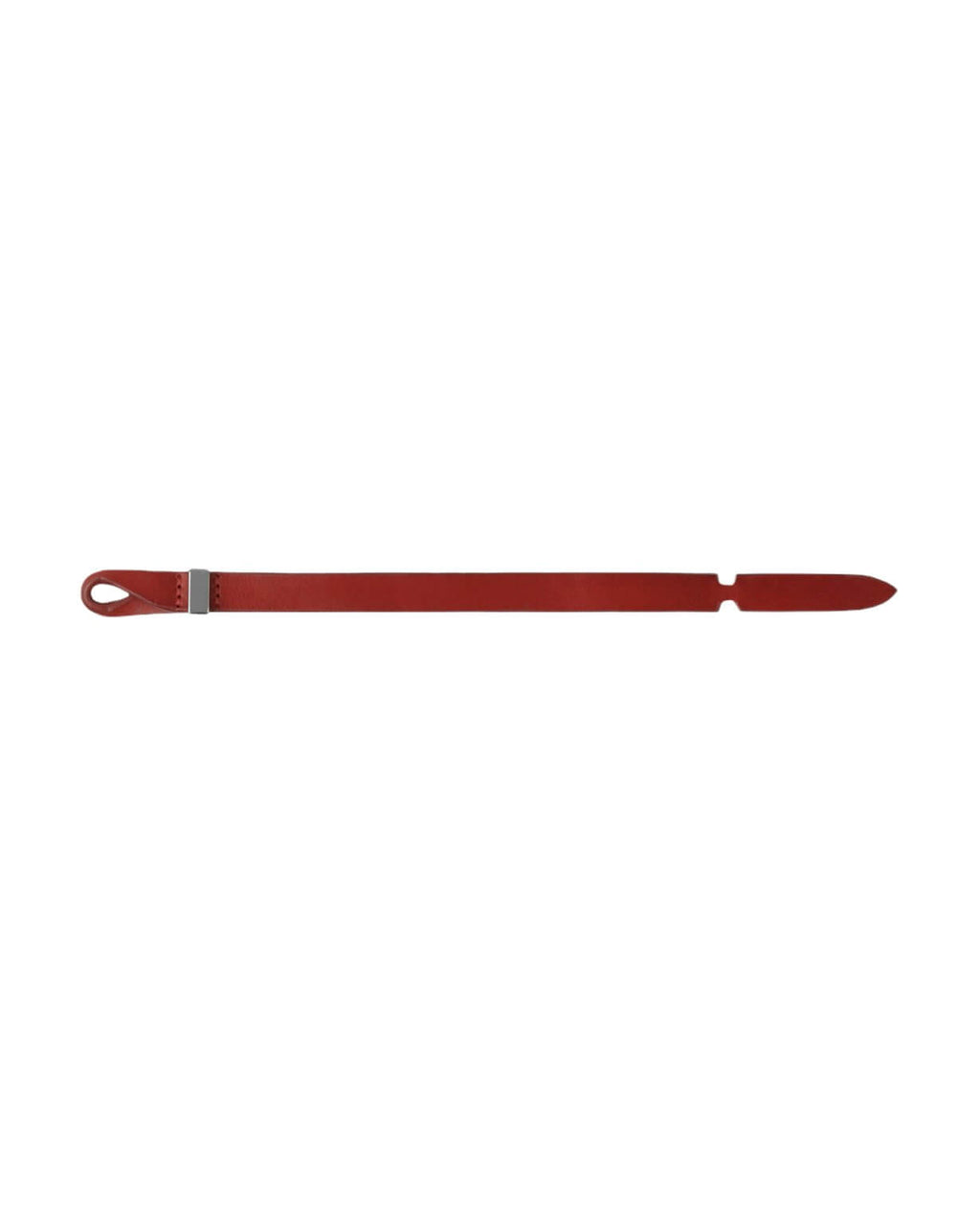 Bracciale Nobuckle Bull Rosso in Cuoio con Dettaglio Argento