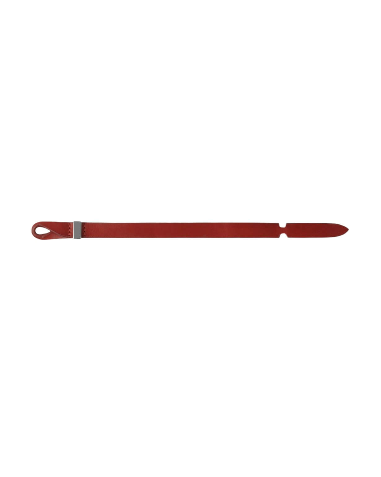 Bracciale Nobuckle Bull Rosso in Cuoio con Dettaglio Argento